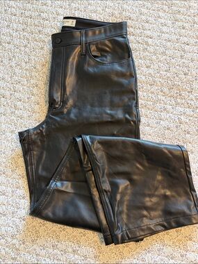 Woman’s Black Faux Leather Pants